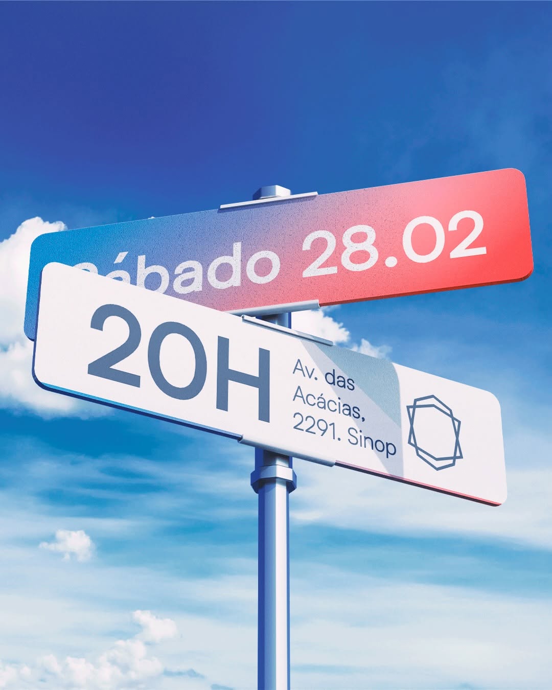 Convite para culto sábado 28 de fevereiro com design moderno